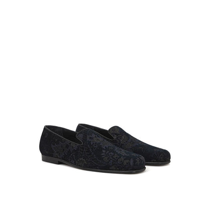 Blauwe leren loafer