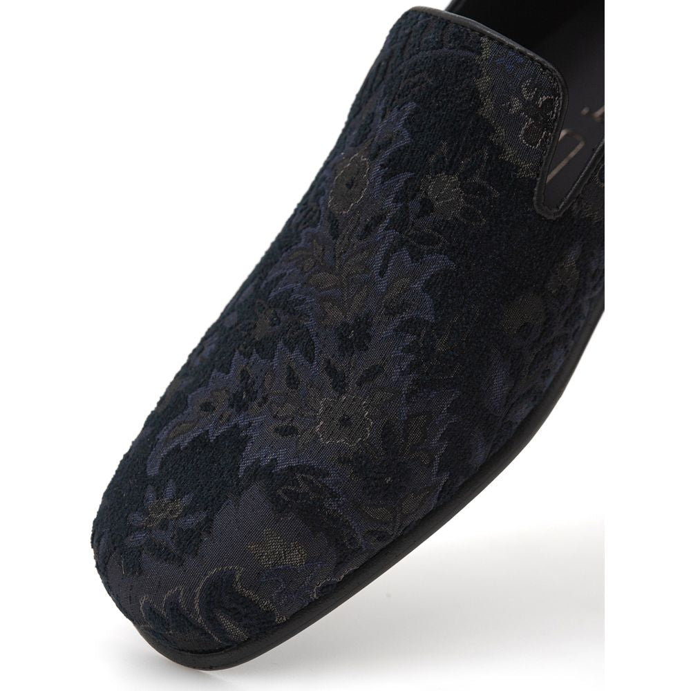 Blauwe leren loafer