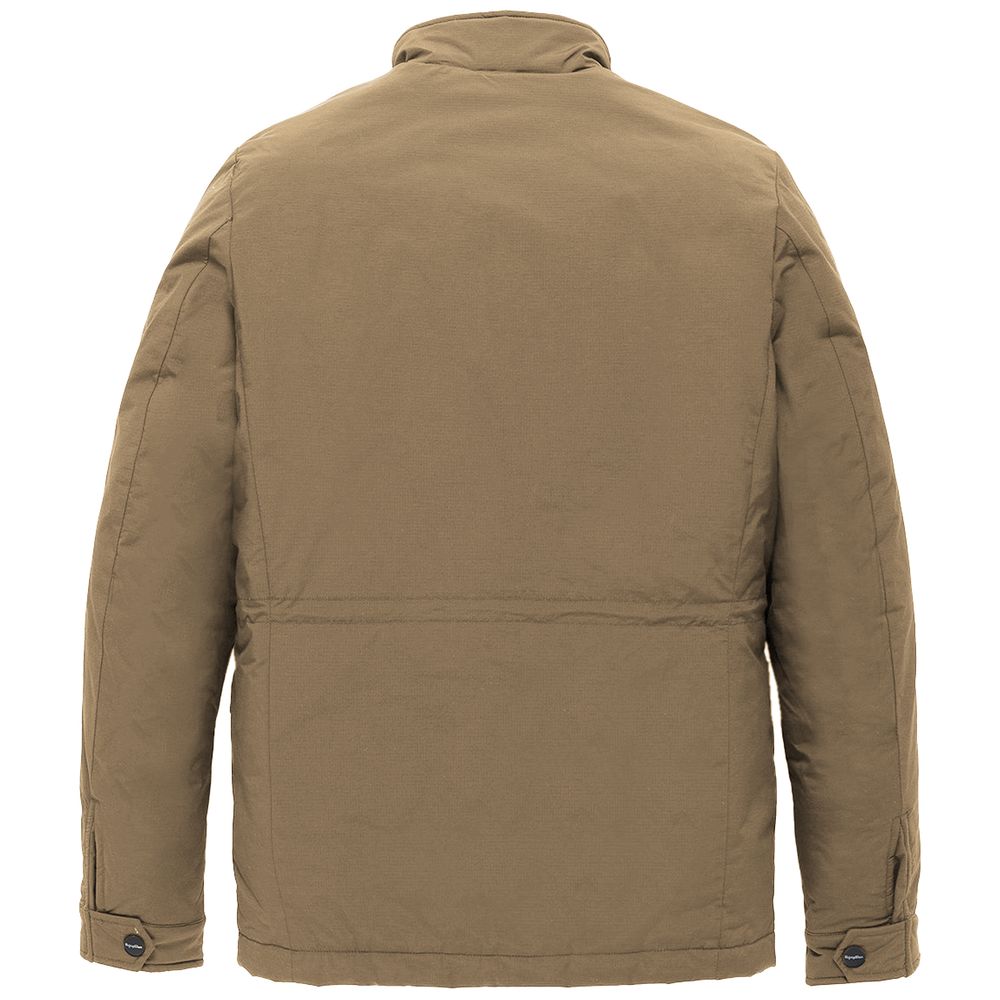 Brown Nylon Men's Jacket