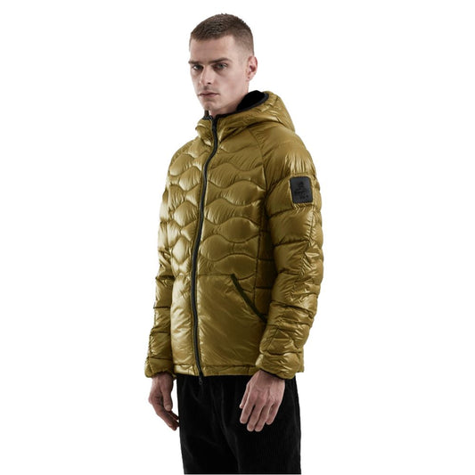 Yellow Nylon Men's Down Jacket