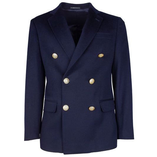 Blauwe wollen vergine blazer