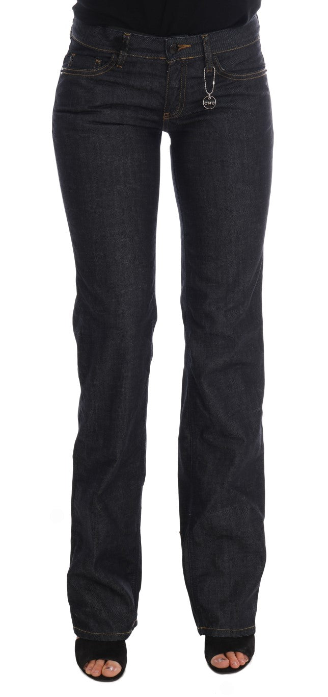 Chique donkerblauwe straight fit jeans