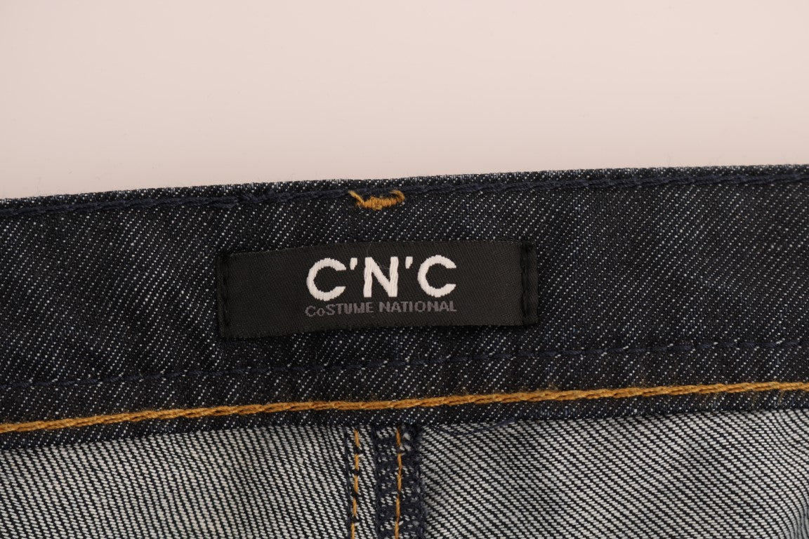 Chique donkerblauwe straight fit jeans