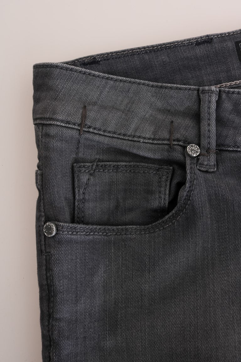 Strakke grijze slim-fit designer jeans