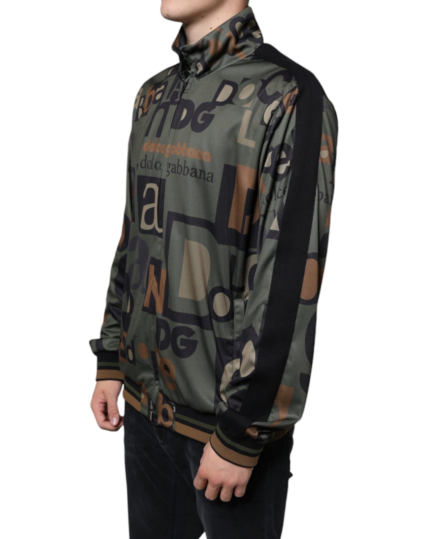 Army Green Logo Full Zip Polyester Trui