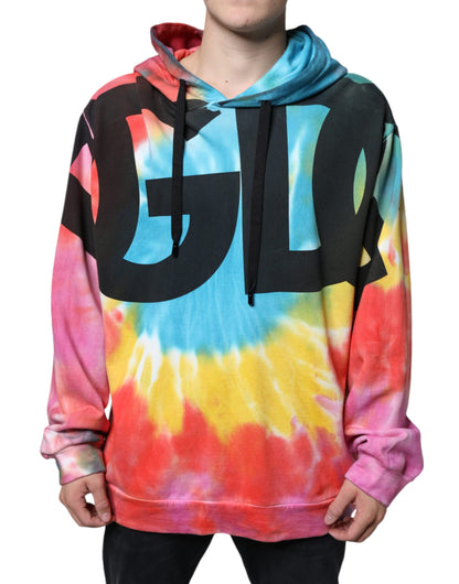 Veelkleurige Tie Dye Hooded Sweatshirt Trui