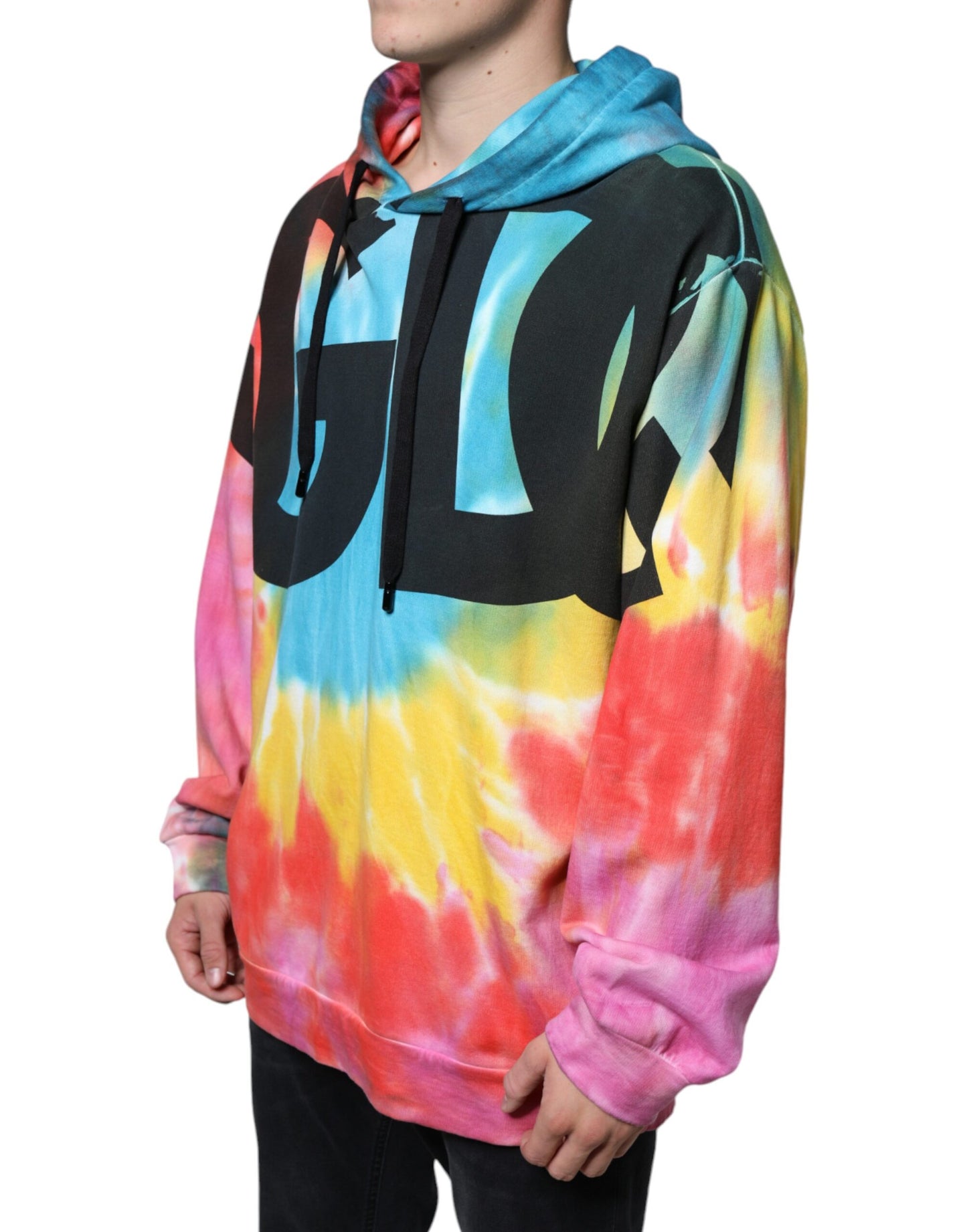 Veelkleurige Tie Dye Hooded Sweatshirt Trui