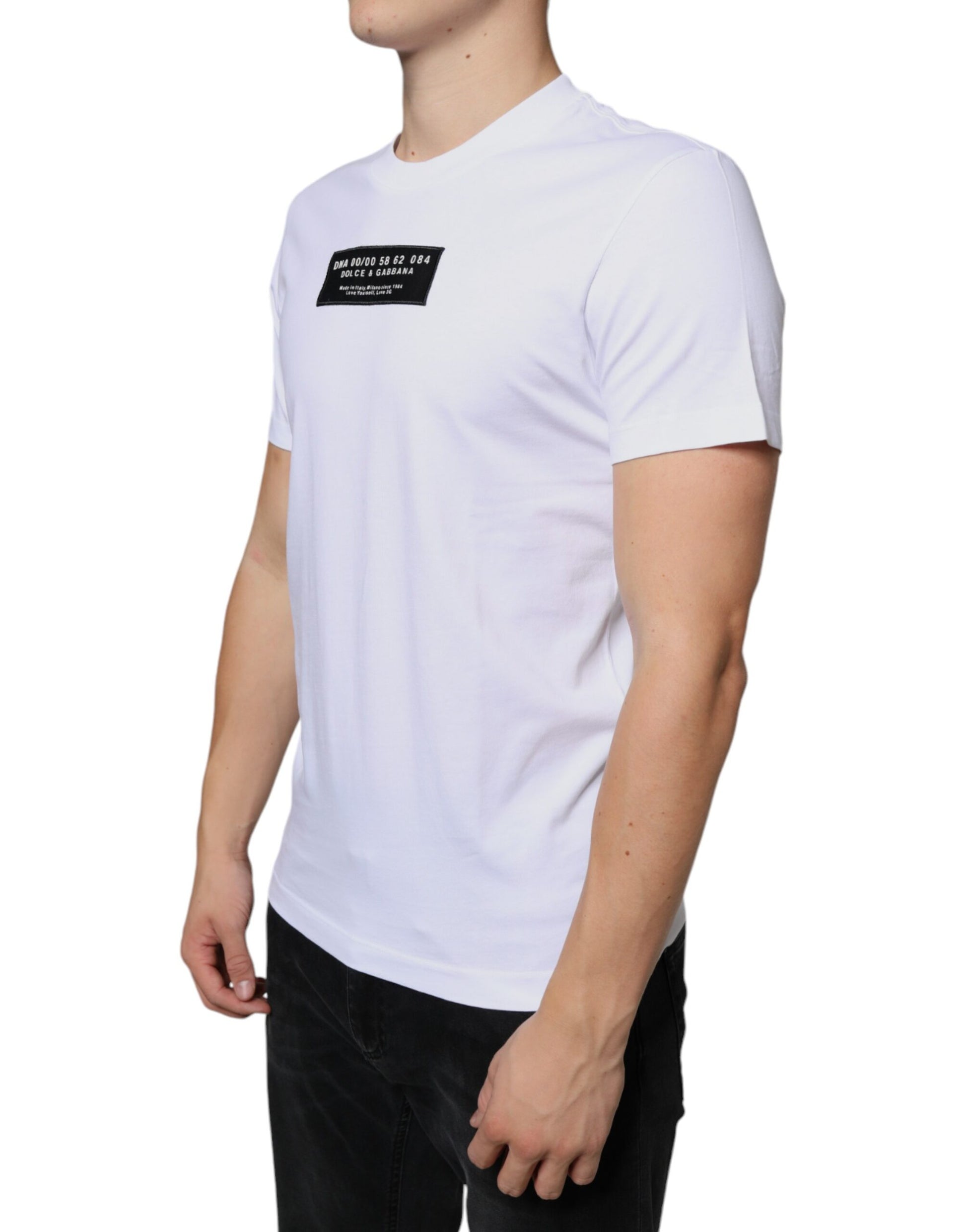 Wit katoenen DG-applicatie casual T-shirt