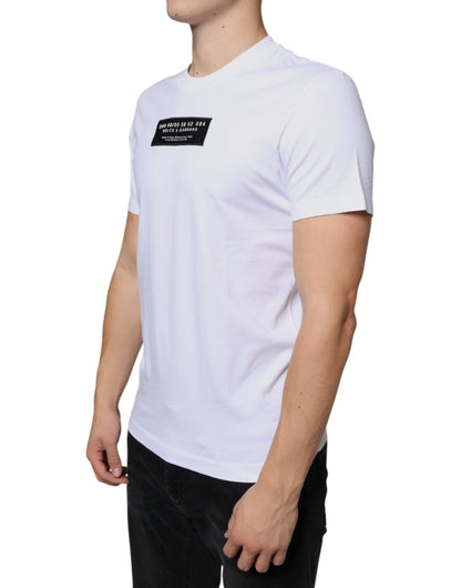 Wit katoenen DG-applicatie casual T-shirt