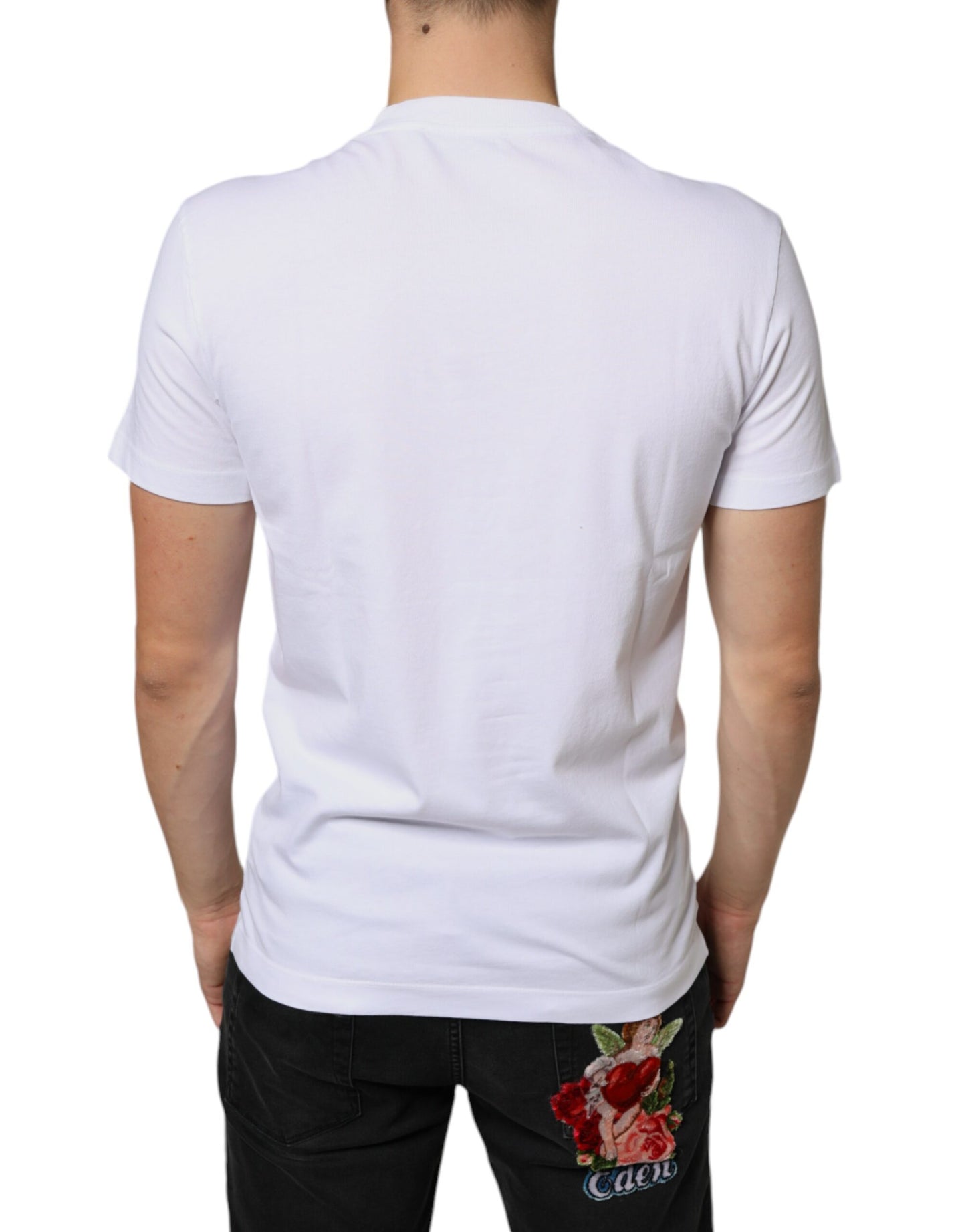 Wit katoenen DG-applicatie casual T-shirt