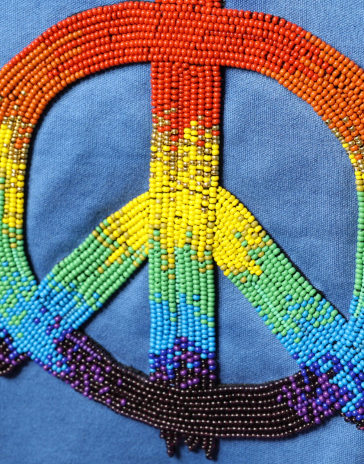 Blauw Tie-Dye Peace Sign katoenen T-shirt