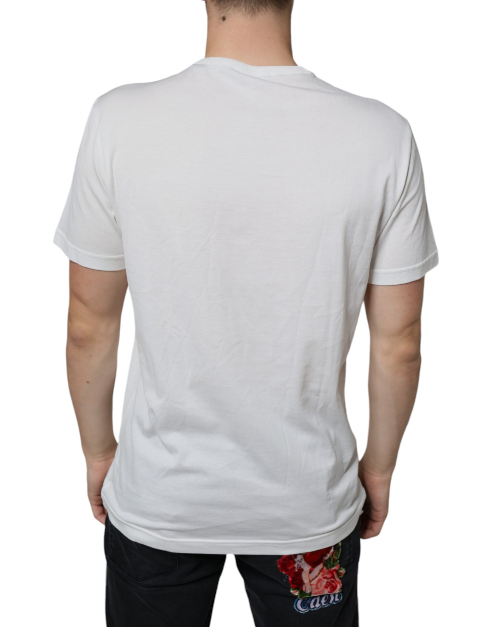 Wit katoenen DG-logoprint T-shirt