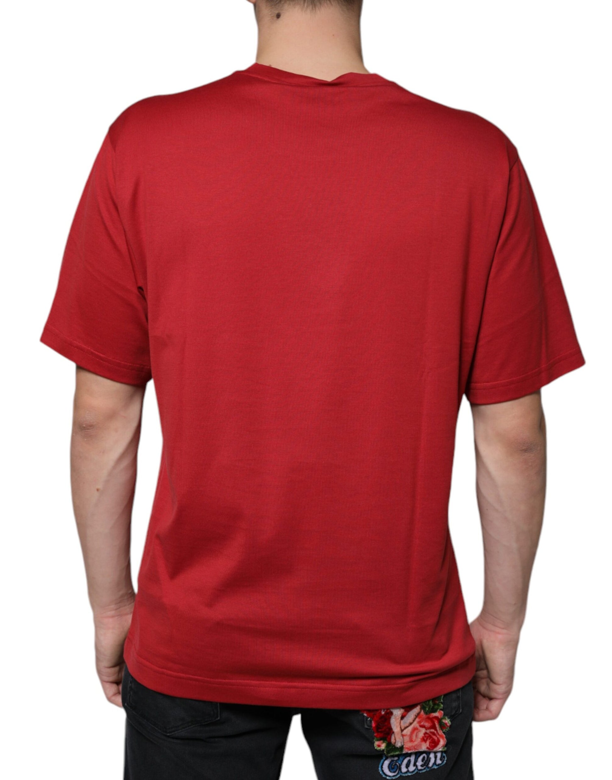 Rood katoenen DG-logoprint T-shirt met ronde hals