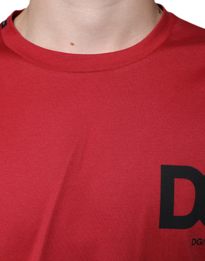 Rood katoenen DG-logoprint T-shirt met ronde hals