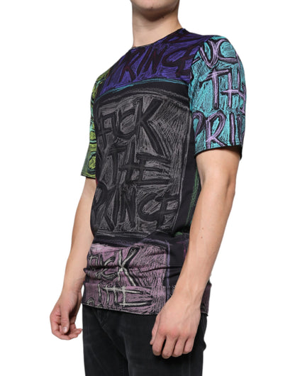 Multicolor grafische print katoenen T-shirt