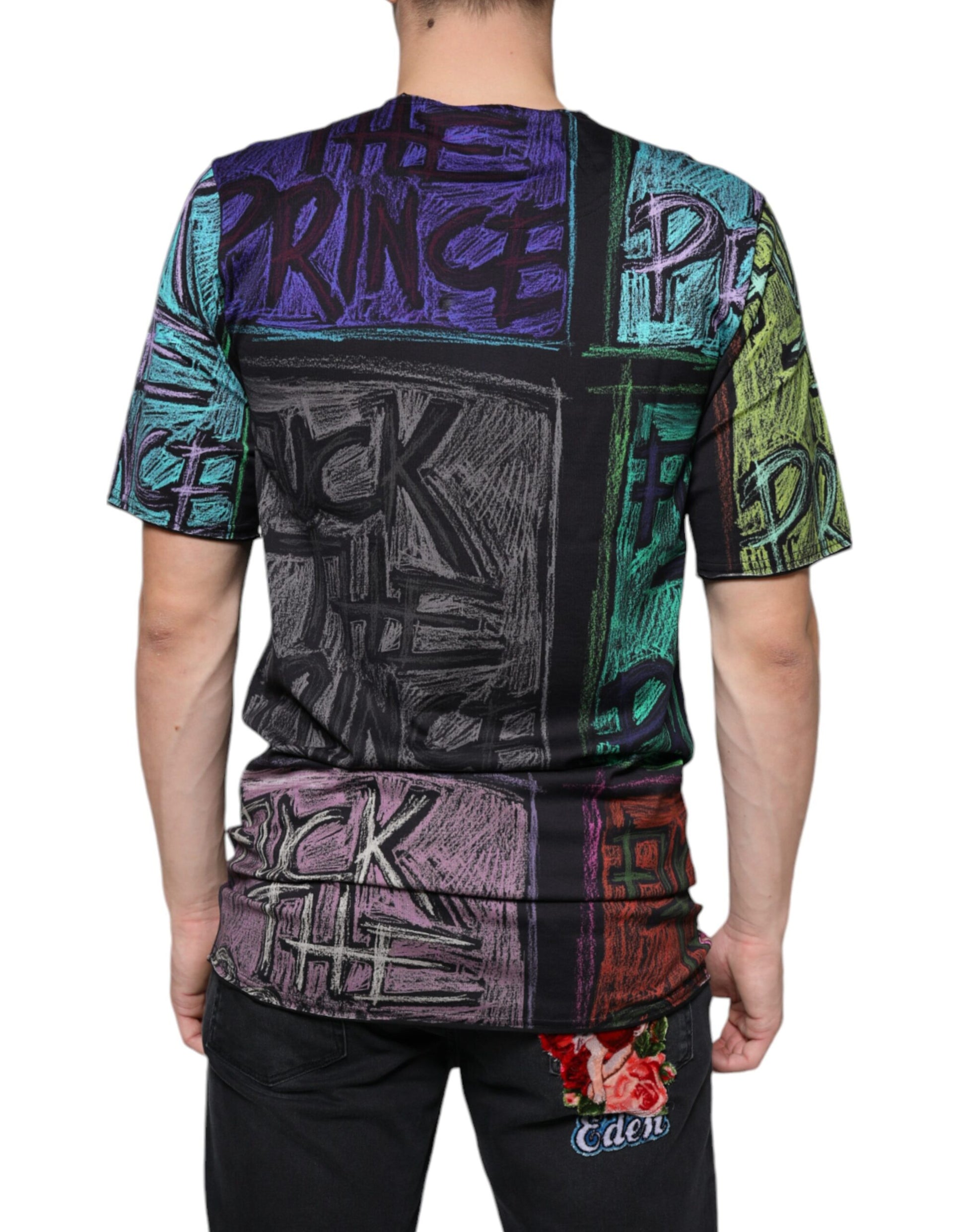 Multicolor grafische print katoenen T-shirt