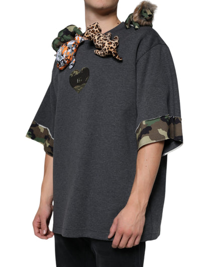 Grijs Camouflage Animal Stuff Katoenen T-shirt