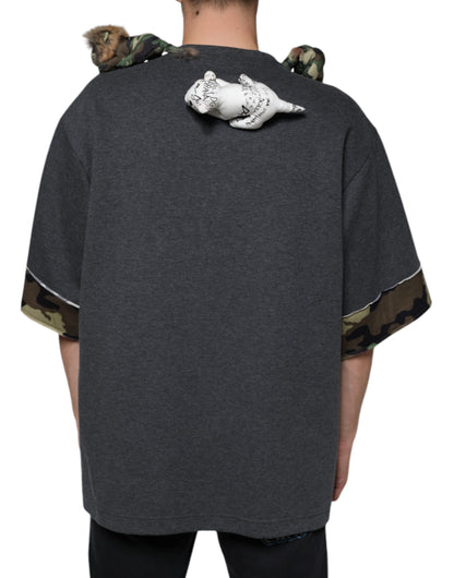 Grijs Camouflage Animal Stuff Katoenen T-shirt