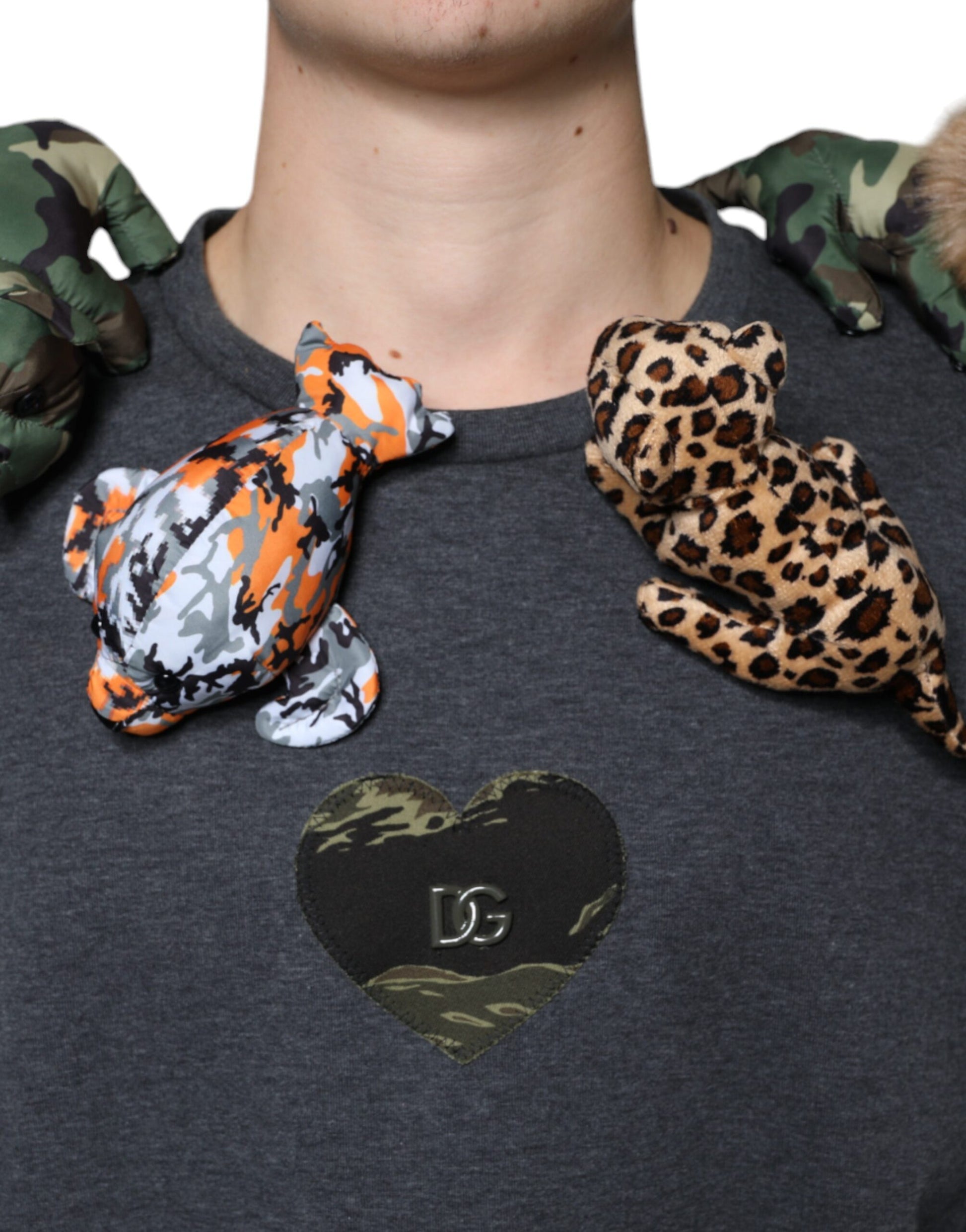 Grijs Camouflage Animal Stuff Katoenen T-shirt