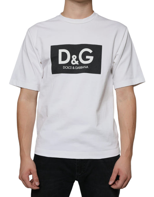 Wit katoenen DG-logoprint casual T-shirt