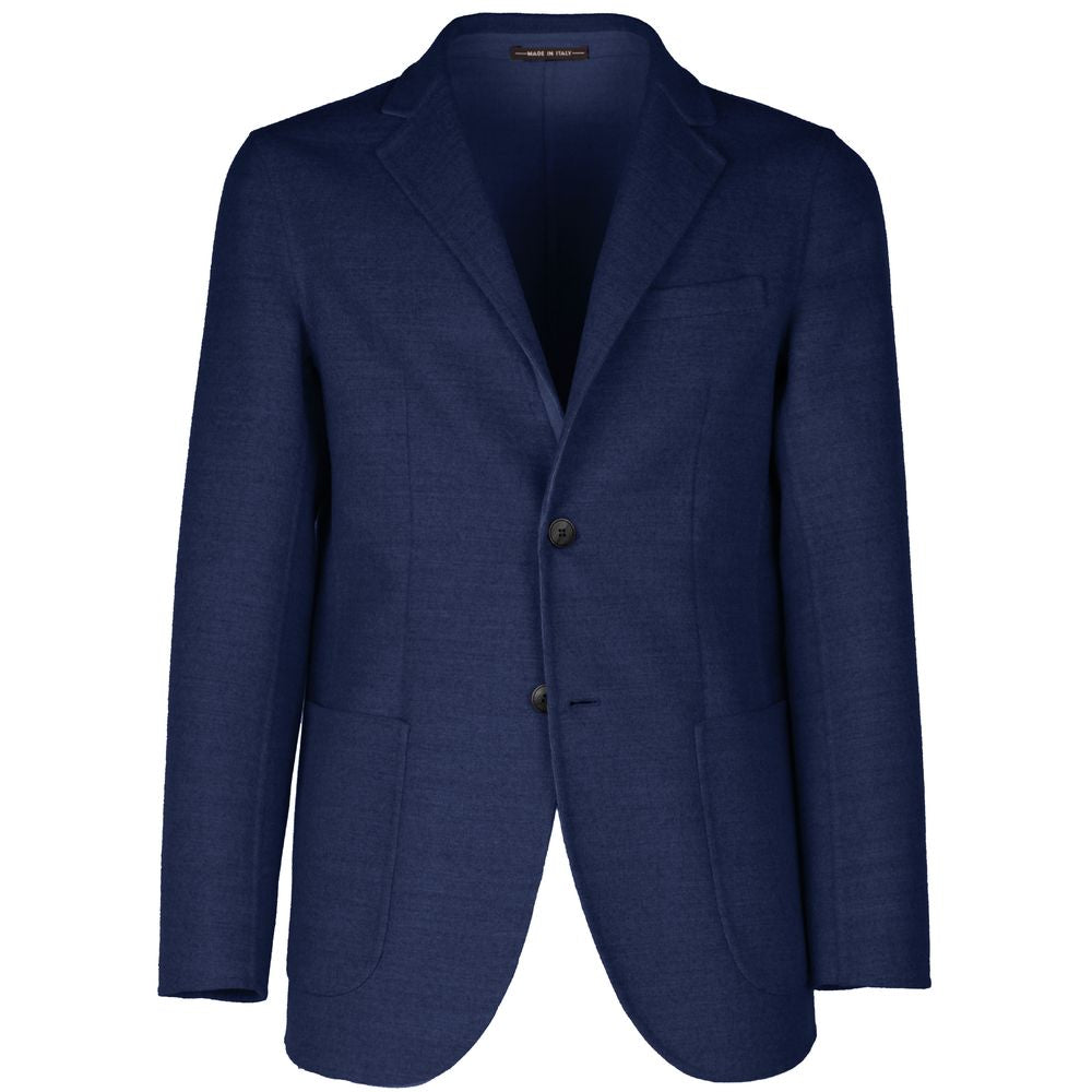 Blauwe wollen vergine blazer