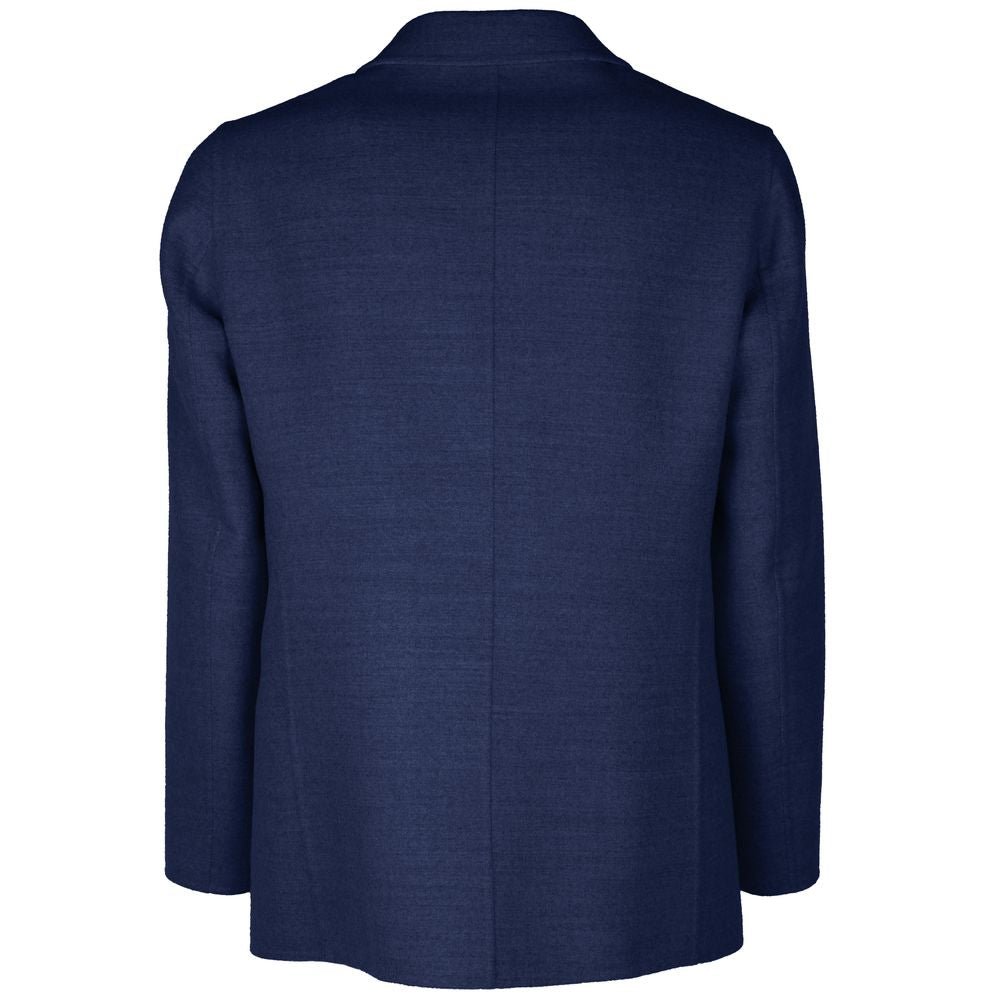 Blauwe wollen vergine blazer