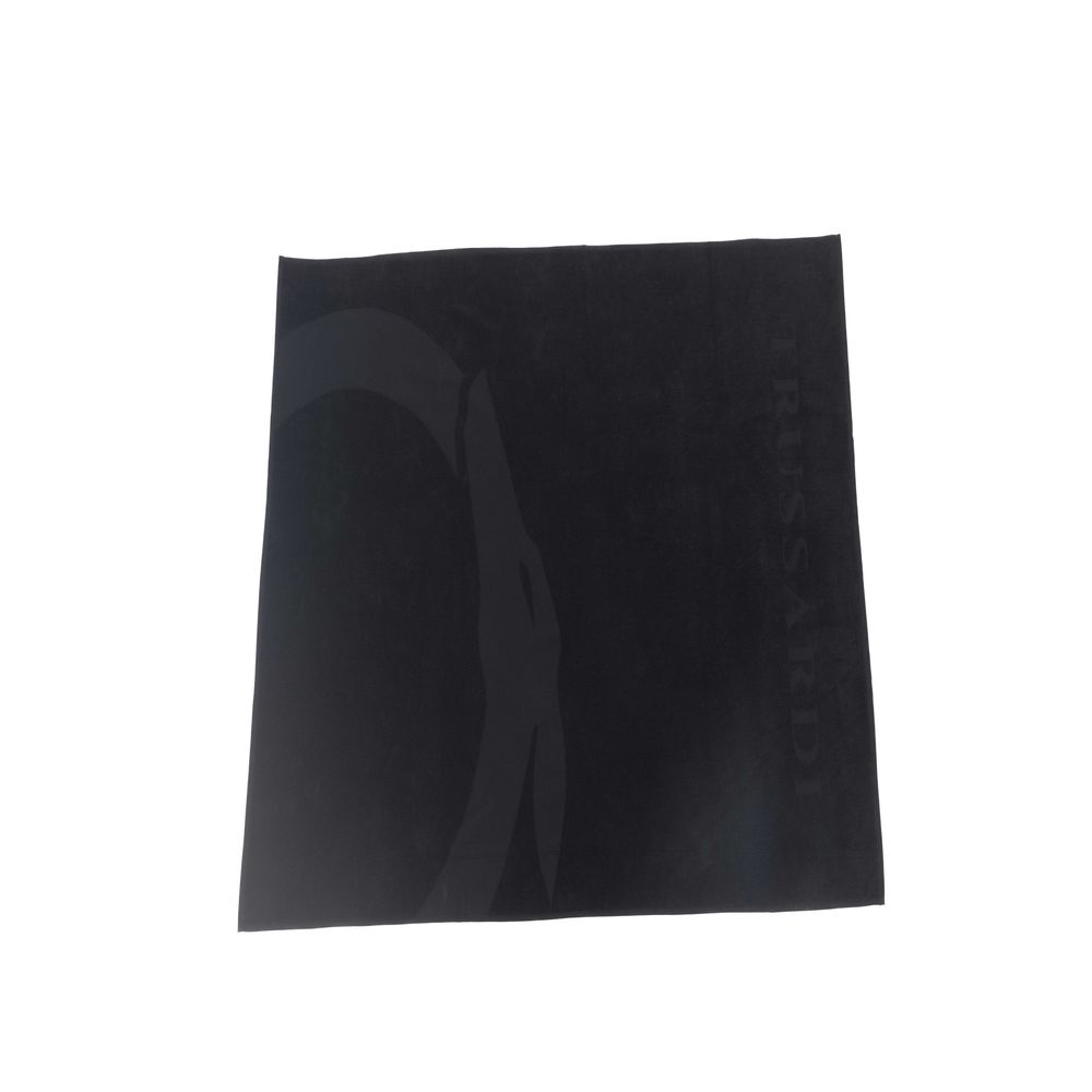 Black Cotton Men Beach Towel