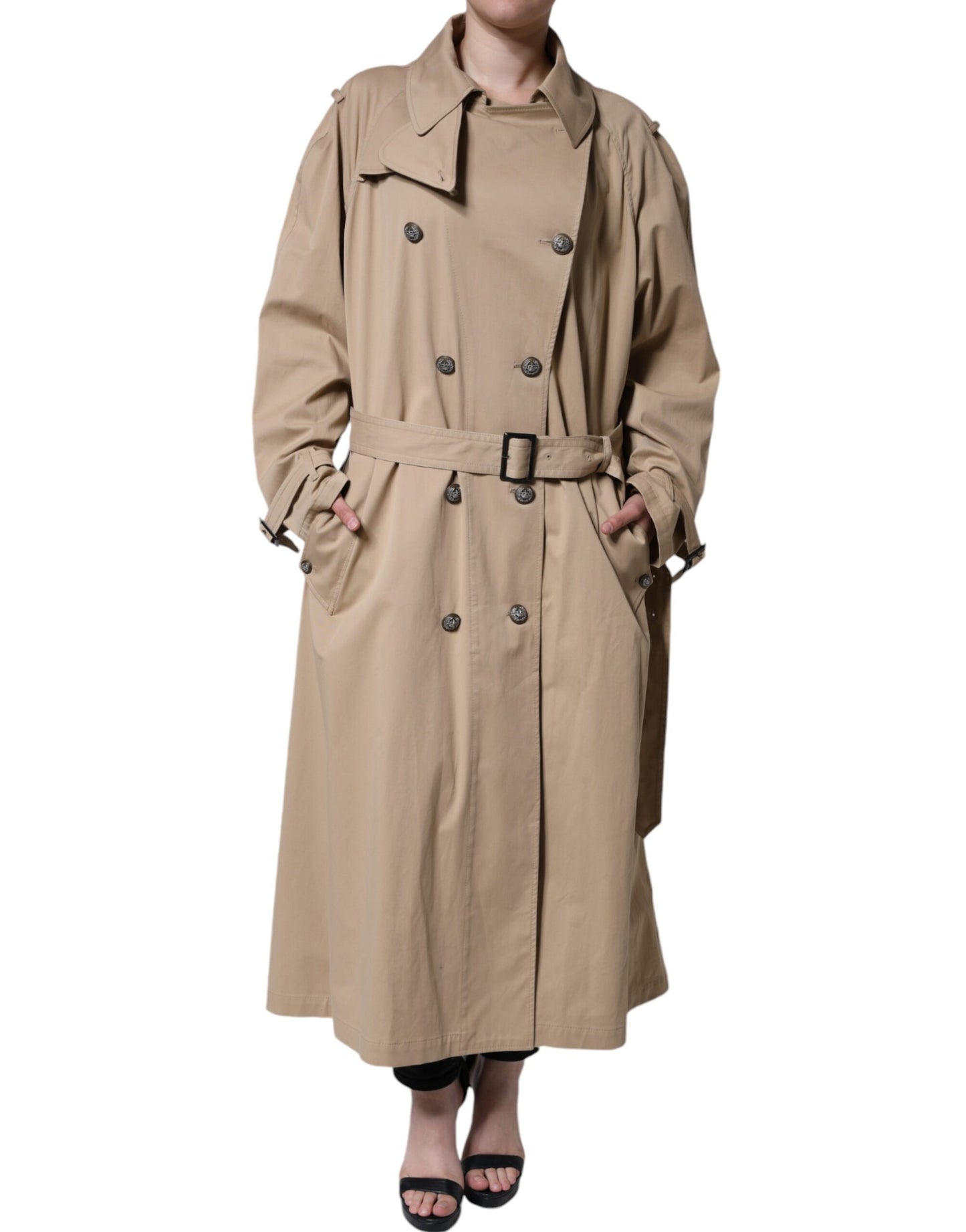 Khaki Double Breasted Trenchcoat-jasje