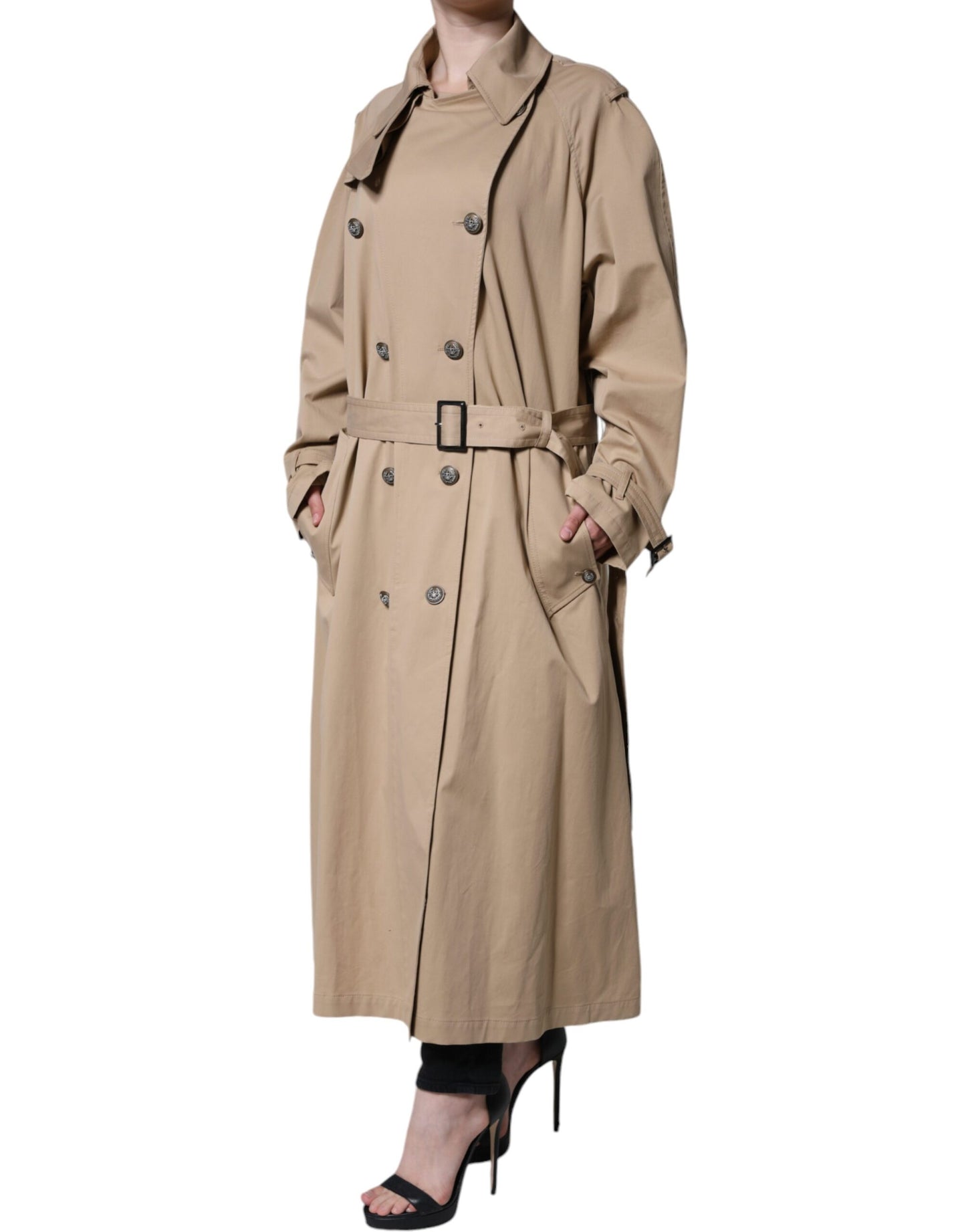 Khaki Double Breasted Trenchcoat-jasje