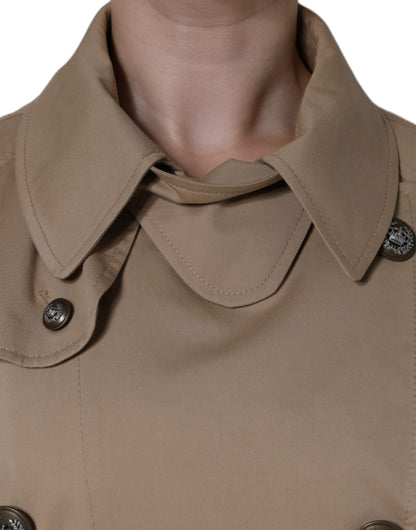 Khaki Double Breasted Trenchcoat-jasje