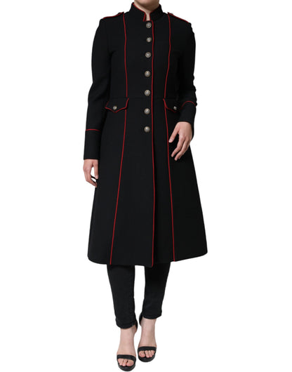 Zwarte enkelrijs trenchcoat jas