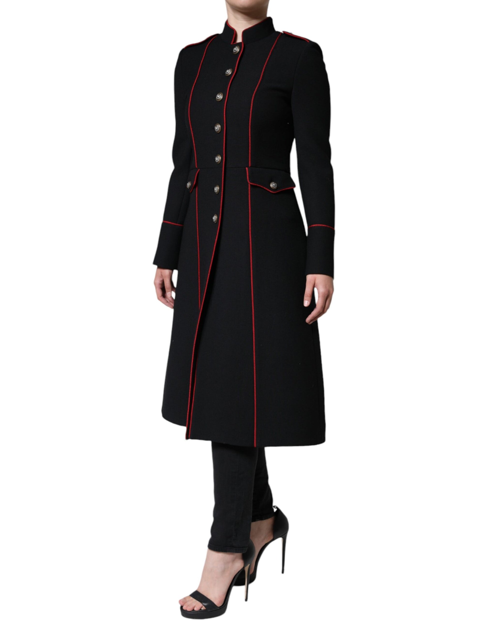 Zwarte enkelrijs trenchcoat jas