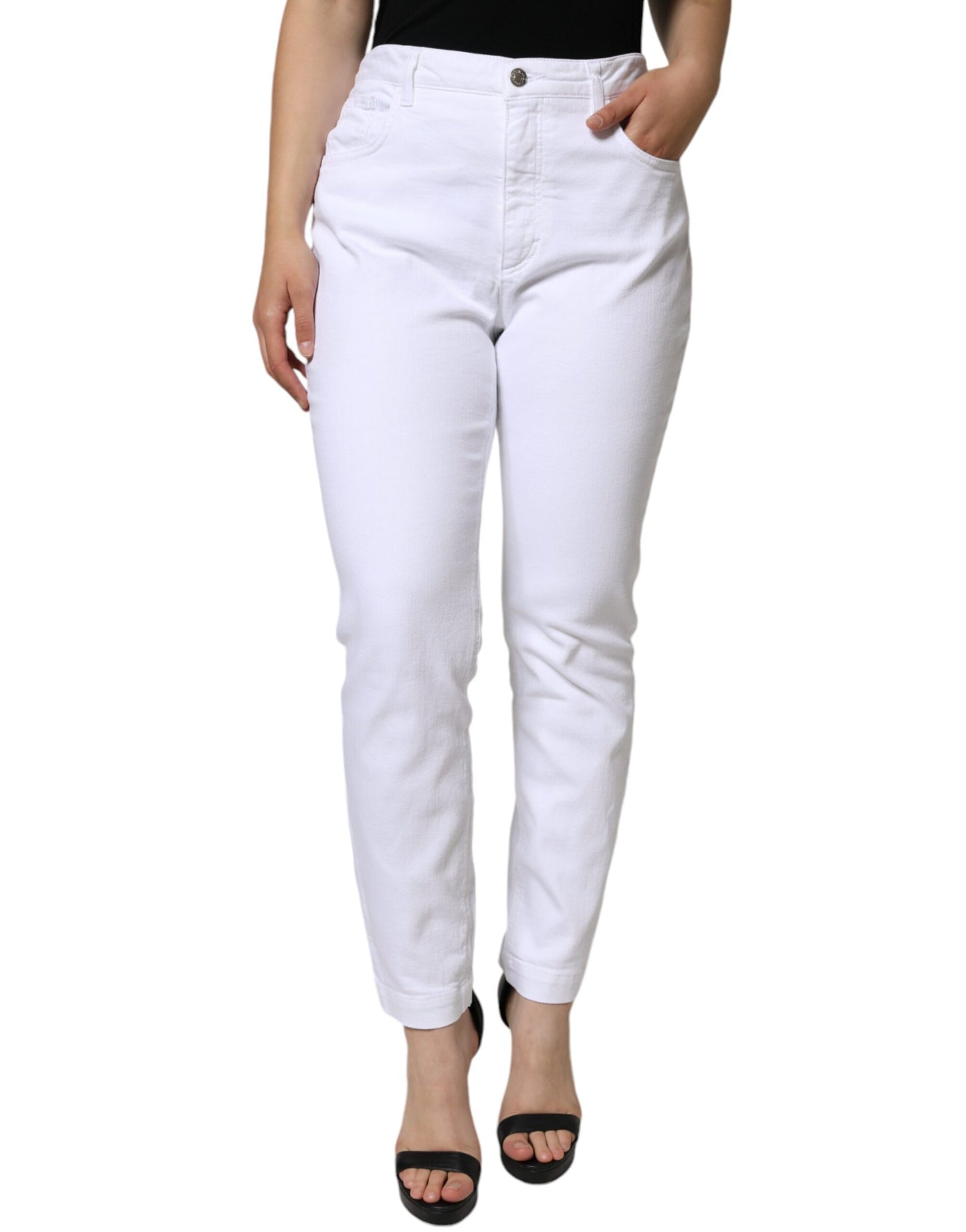 Witte katoenen stretch AUDREY skinny jeans