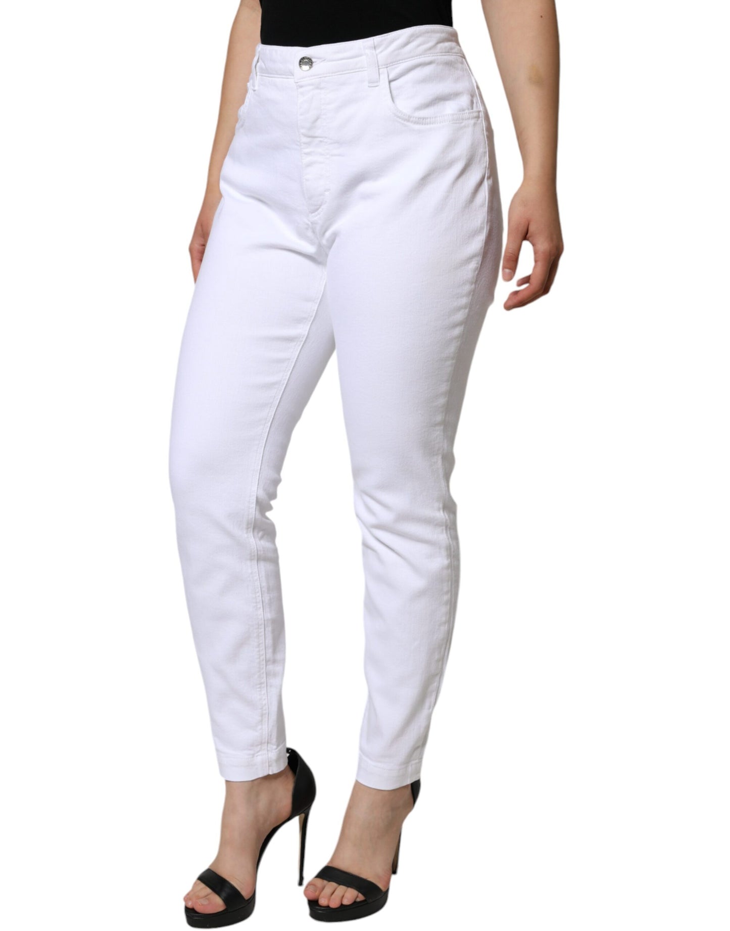 Witte katoenen stretch AUDREY skinny jeans