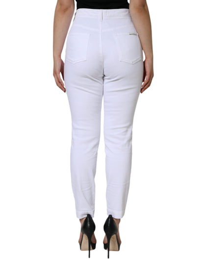 Witte katoenen stretch AUDREY skinny jeans