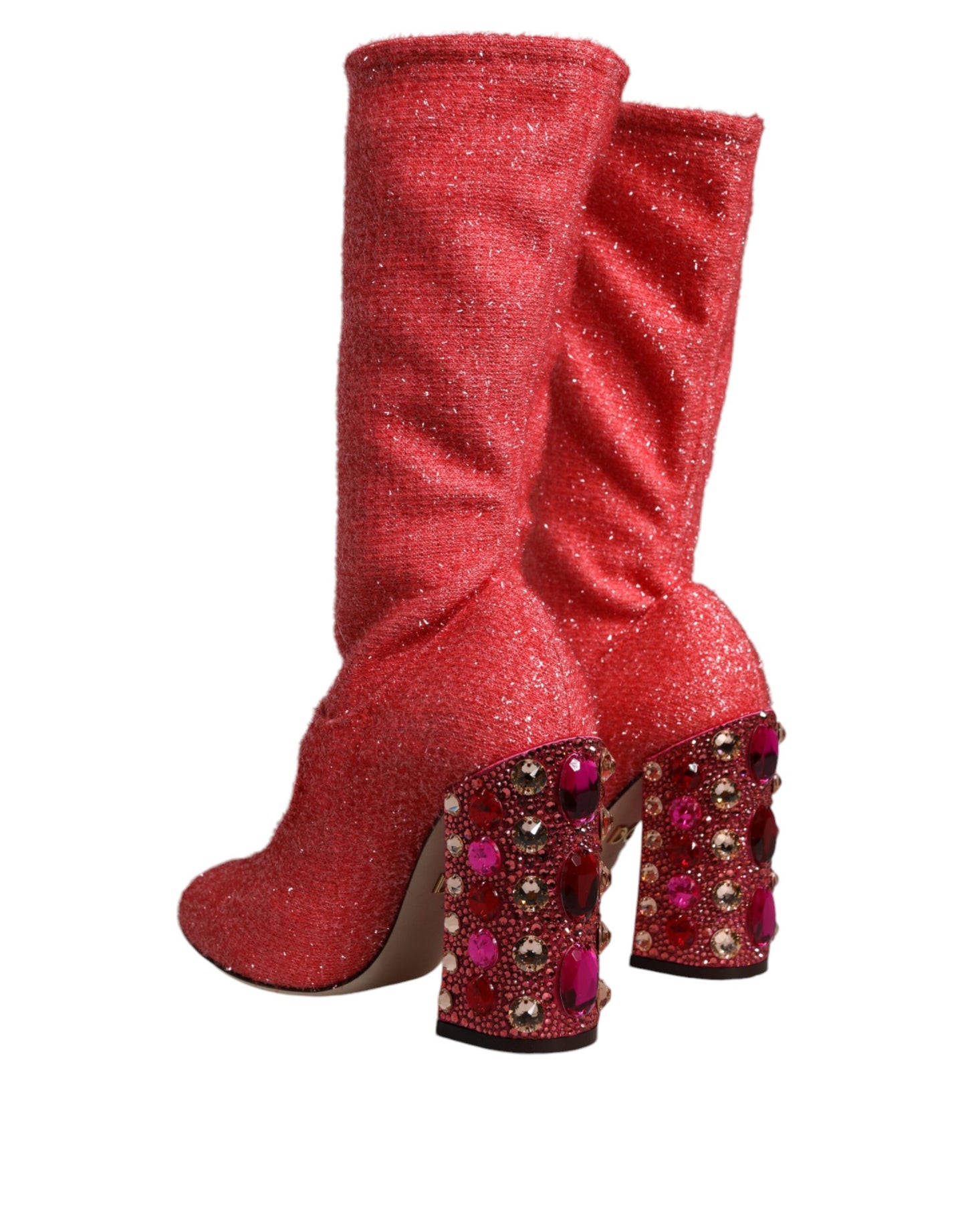 Pink Crystal Lurex Fantasy High Boots Shoes