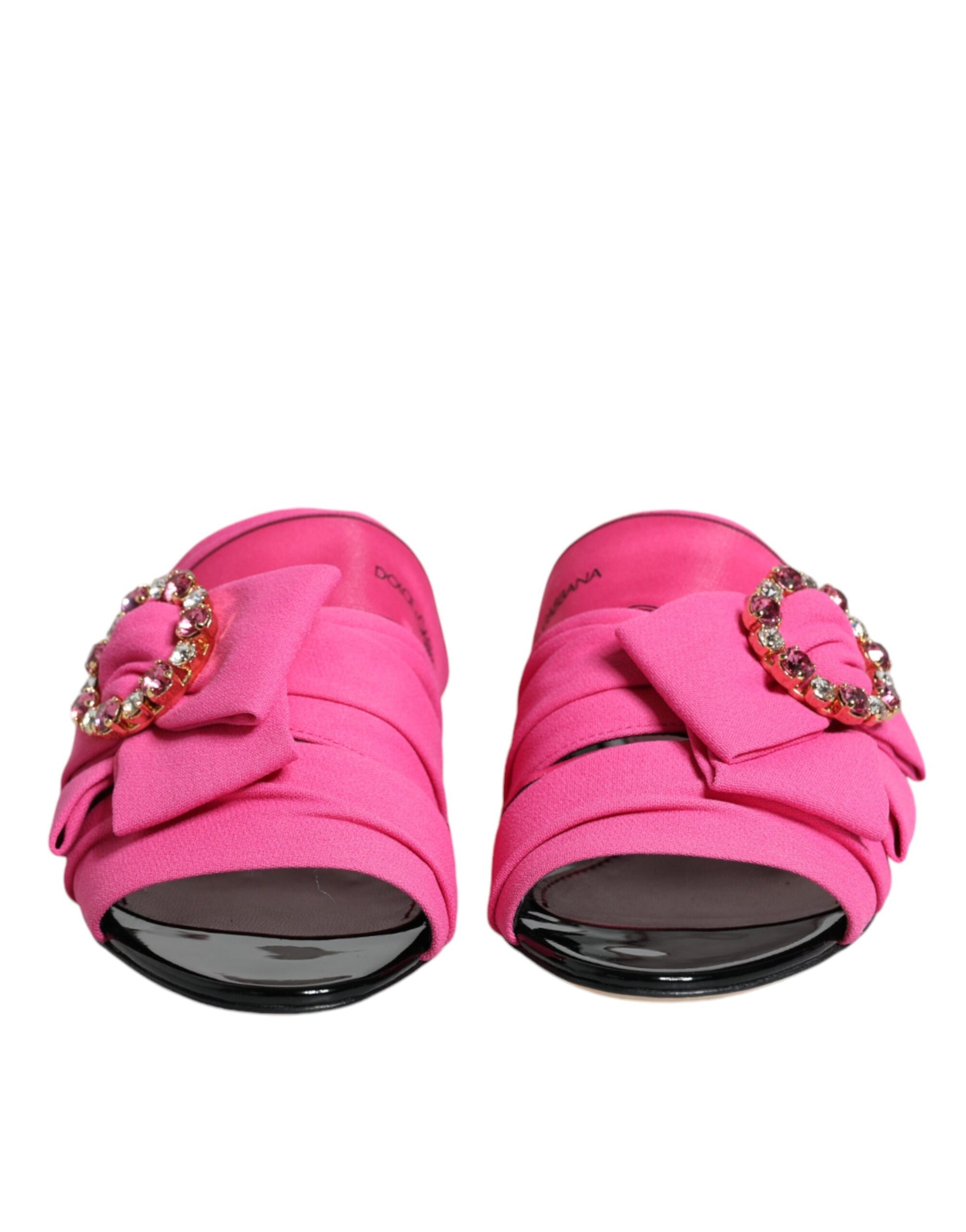 Roze Zwarte Kristallen Slides Sandalen Schoenen