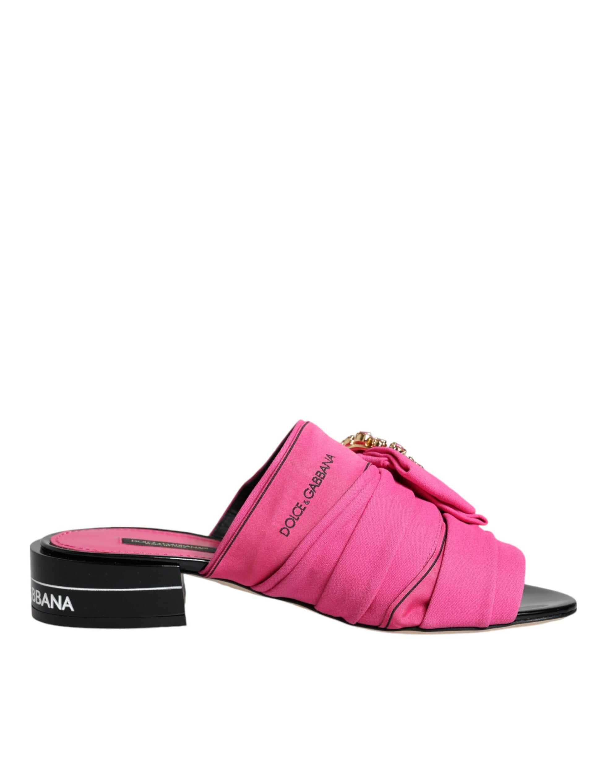 Roze Zwarte Kristallen Slides Sandalen Schoenen