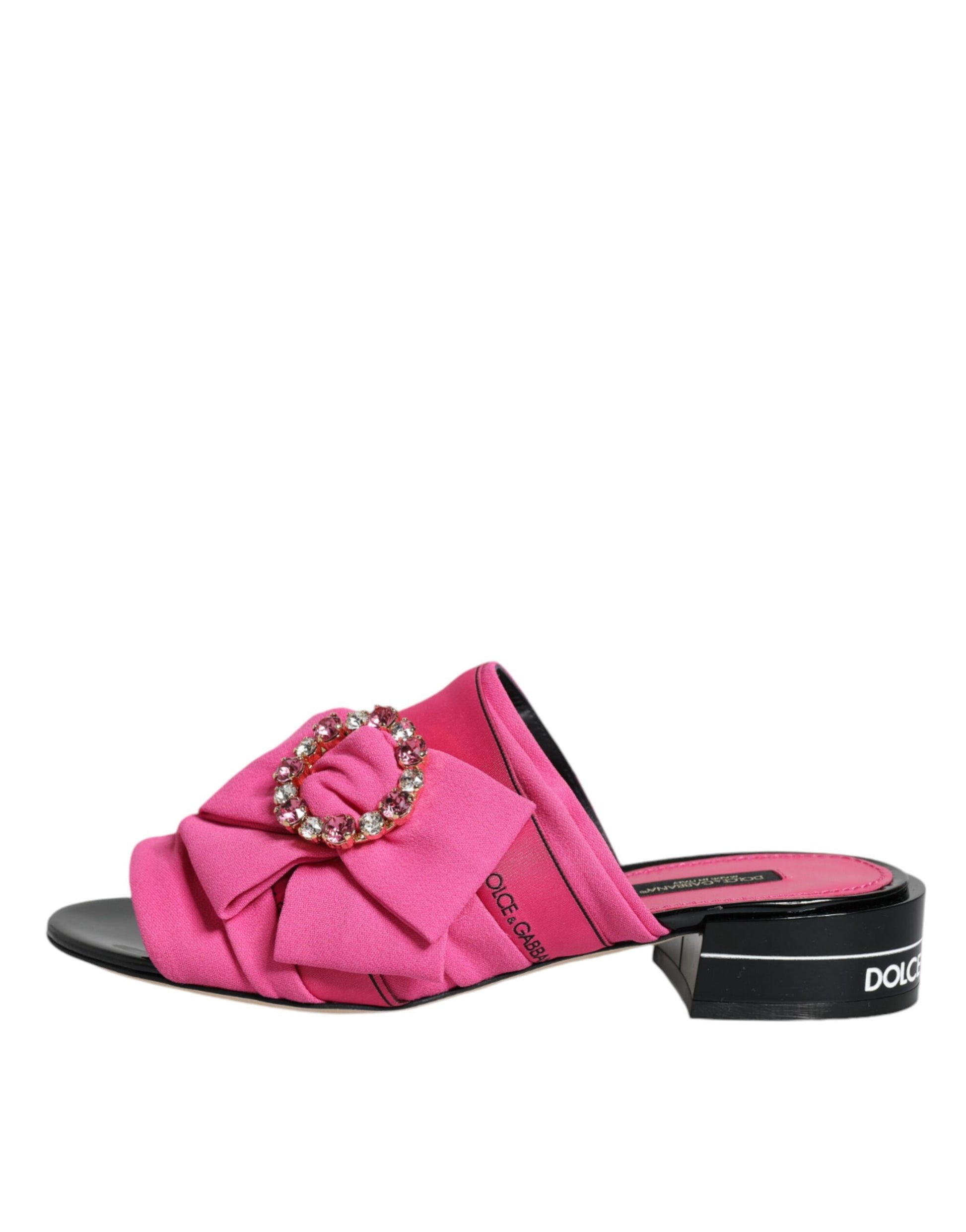 Roze Zwarte Kristallen Slides Sandalen Schoenen