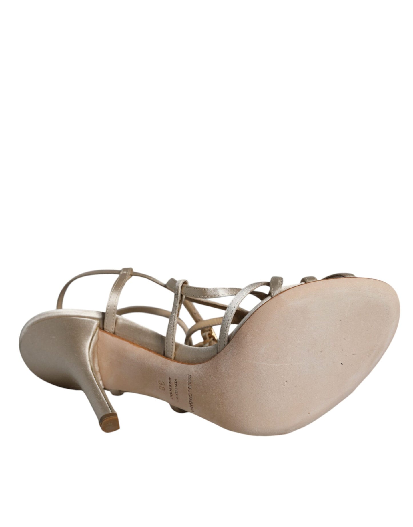 Beige leren stiletto hakken sandalen schoenen