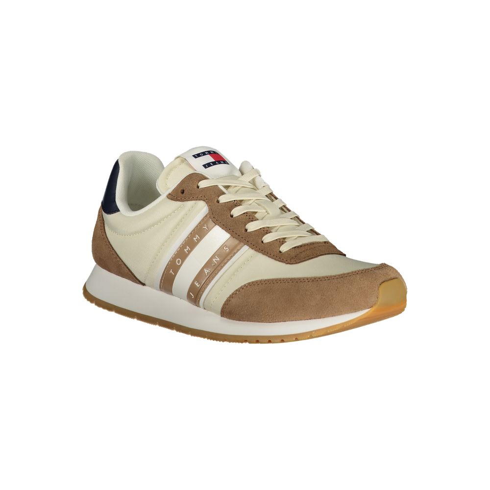 Beige Leather Men Sneaker