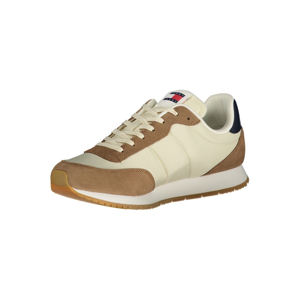 Beige Leather Men Sneaker