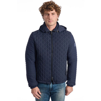 Blue Polyamide Men Jacket