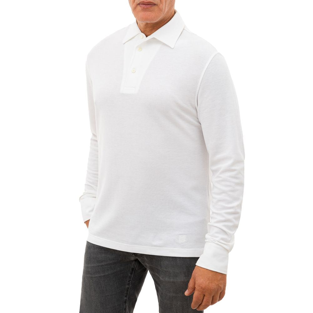 Wit katoenen poloshirt