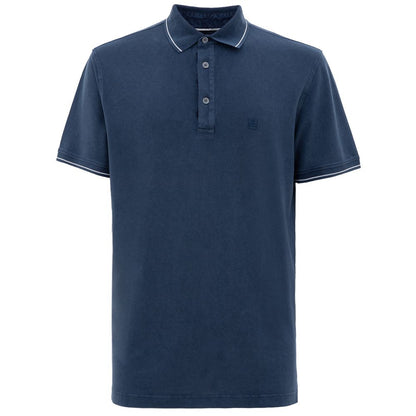 Marineblauw katoenen poloshirt