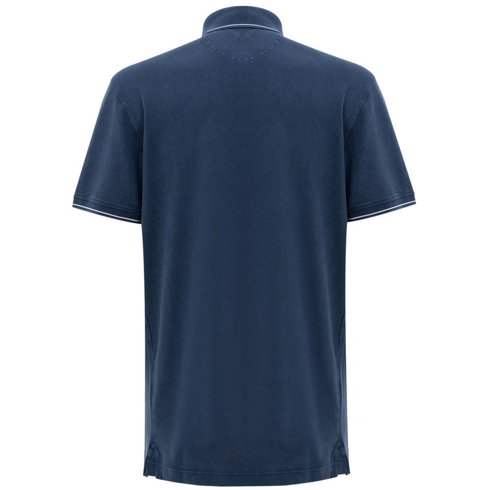 Marineblauw katoenen poloshirt