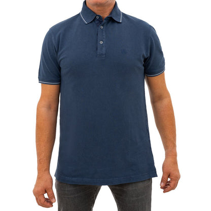 Marineblauw katoenen poloshirt