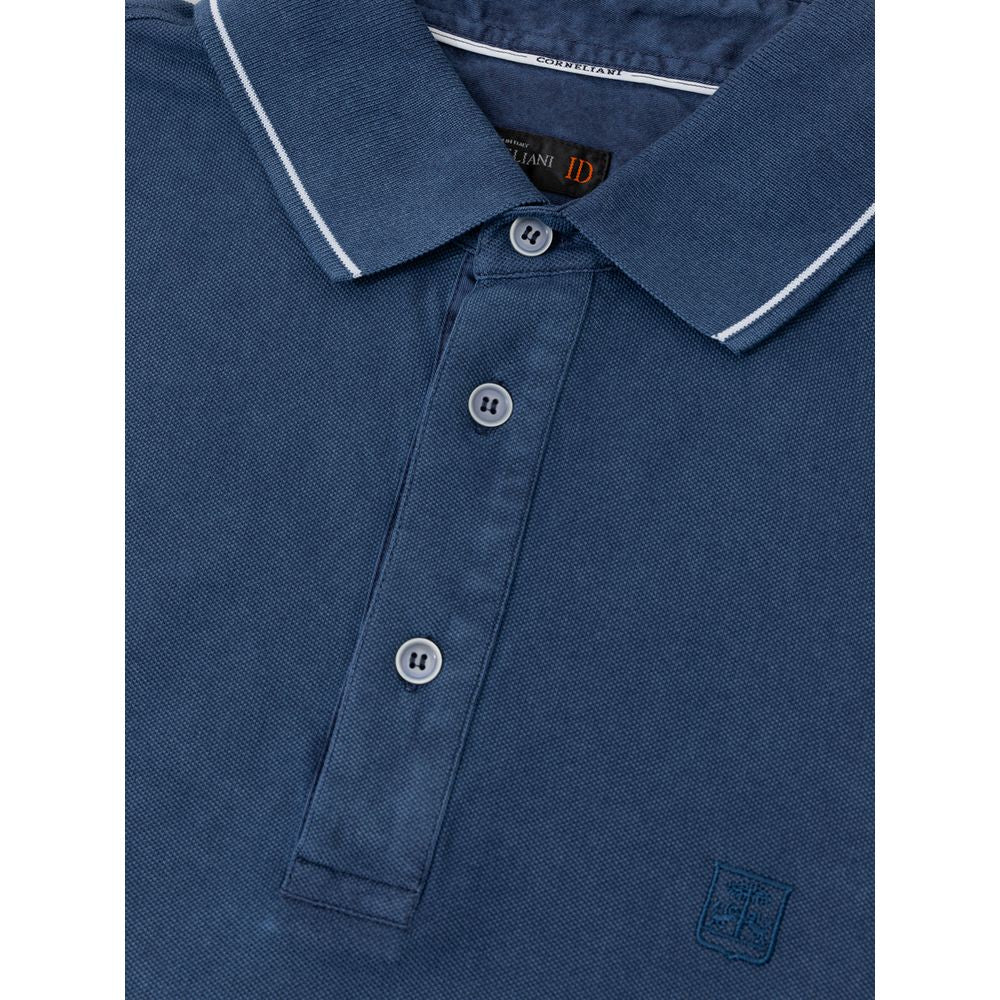 Marineblauw katoenen poloshirt