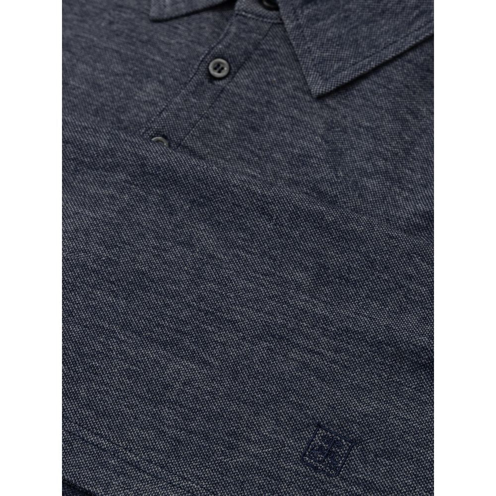 Blue Wool Polo Shirt