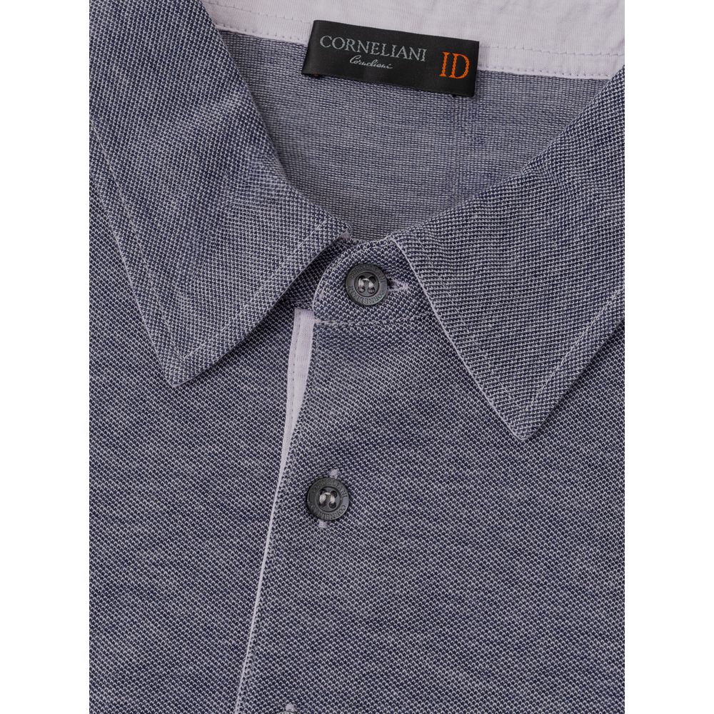 Blauw katoenen poloshirt